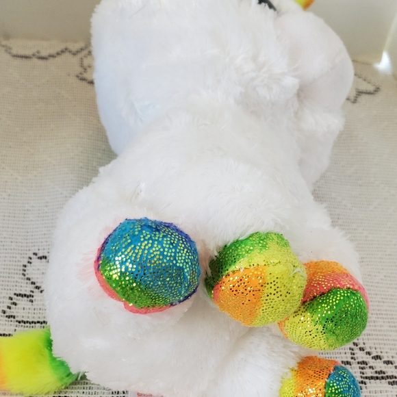 TY Beanie Boos Pixy White Rainbow Unicorn Glitter Eyes 6" Plush Stuffed Animal - Picture 6 of 8